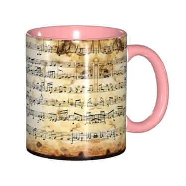 Imagem de Zeraoke Piano Violino Notas Musicais Impressão Criativa Canecas de Café, Personalizadas, Presente para Família, Tamanho 325 ml, Unissex
