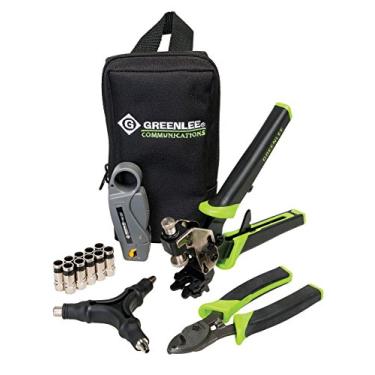 Imagem de Greenlee Communications 4910 SealTite Pro cabo de compressão TV"F" Kit com KT 8, LC CST, Flaring Tool, SealTite Pro e 10 RG6/RG6Q em estojo com zíper