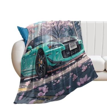 Imagem de HouLaiZhe Cobertor Super Macio Flanela Speed Sports Car S2000 Sakura Cobertores de Refrigeração Leve para Sofá-Cama Cadeira Sofá Carro Viagem ao Ar Livre Leve Quente 178 cm x 203 cm