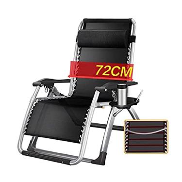 Imagem de YYBOES Cadeira reclinável de jardim, reclinável dobrável, super largura 67/72 cm, espreguiçadeira, espreguiçadeira, cama de alumínio, pernas de aço quadradas ao ar livre, para praia, pátio, jardim