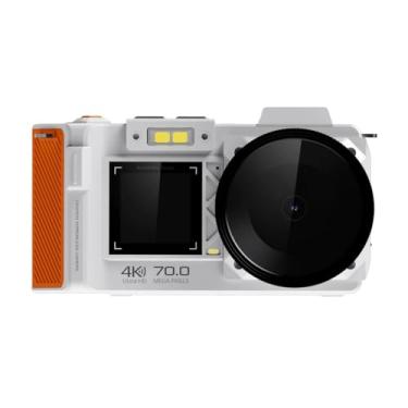 Imagem de Tangxi Câmera Digital DSLR 4K 70MP para Fotografia, Foco Automático F1.8 e Câmera Vlogging Com Zoom 50X Com Tela Dupla, Lapso de Tempo e Câmera Lenta, Suporte WiFi (Branco)