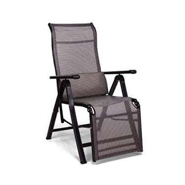 Imagem de YYBOES Espreguiçadeiras, espreguiçadeiras resistentes, móveis de jardim, cadeiras de acampamento e jardim, espreguiçadeiras dobráveis reclináveis à prova d'água de metal para escritório ao ar livre