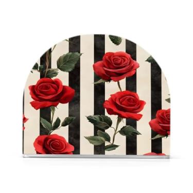 Imagem de xigua Porta-guardanapos rosa vermelha do dia dos namorados para mesas – Porta-guardanapos para cozinha, porta-guardanapos de mesa, porta-guardanapos de coquetel, porta-guardanapos de papel370