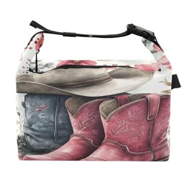 Imagem de STAYTOP Linda lancheira de cowboy ocidental com fivela de alça, lancheira isolada para meninos e meninas, lancheira térmica para trabalho escolar