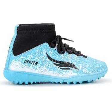 Imagem de Chuteira Infantil Society Botinha Cano Alto Meia Original (Azul, BR, Criança de 4 a 8 anos, Numérico, 30)