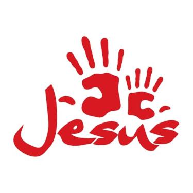 Imagem de Adesivo Mãos de Jesus Cristo religioso Cristão Evangélico para parede, carro, notebook e outros (VERMELHO, 32,6x23,7cm)