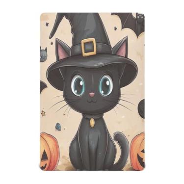 Imagem de xigua Lençóis de berço com desenho de gato preto para meninas e meninos, lençol de berço macio e respirável adequado para berço padrão e cama infantil 71 x 132 cm