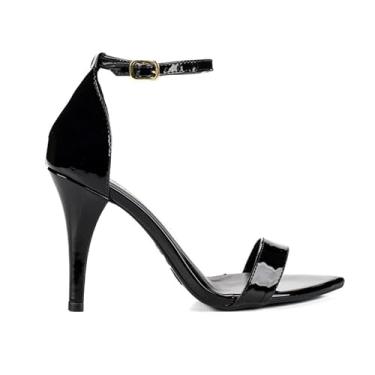 Imagem de Sandália Feminina JJOJO Luana Salto Fino Alto 9 cm Elegante Bico Folha