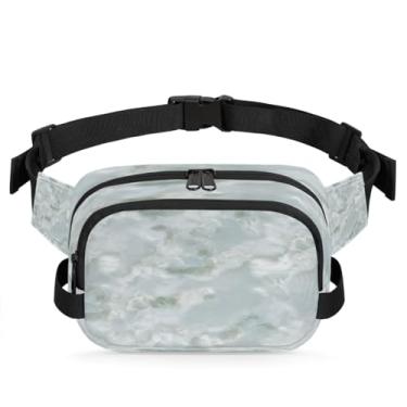 Imagem de Pochete abstrata de mármore cinza para mulheres e homens com alça ajustável, bolsa transversal, bolsa de peito, bolsa tiracolo, Cor 1