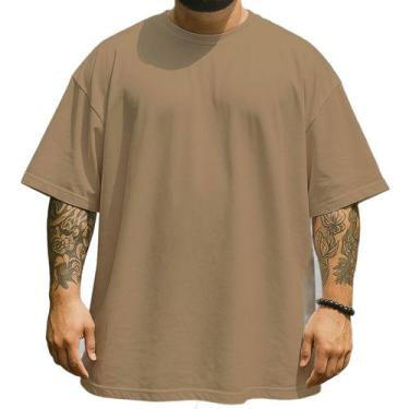Imagem de Camiseta Oversized Unissex 100% Algodão P ao G1 - Made in Franca, Bege