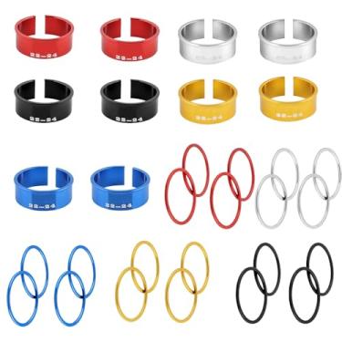 Imagem de Pirhosigma 5 cores em 1 conjunto adaptador de suporte inferior de bicicleta BB eixo espaçador calços conversor de arruela de pedaleira 24 mm a 22 mm total de liga de alumínio para MTB Road Mountain