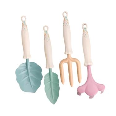 Imagem de Baoblaze Conjunto de 4 peças de ferramentas de jardinagem infantis, incluindo ancinho e garfo. Ideal para presentear crianças.
