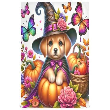 Imagem de Joisal Toalhas de prato azuis florais fofas de cachorro de desenho animado para decoração de cozinha toalhas de chá de mão fofas panos absorventes 45 x 71 cm, 6 pacotes