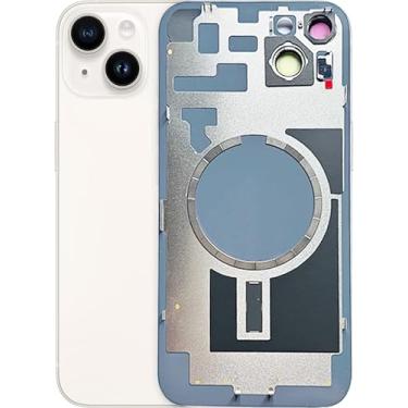 Imagem de ABUSVEX Capa de vidro traseira original para substituição da porta da bateria e fita impermeável, moldura de câmera pré-instalada para iPhone 14, ferramenta de reparo de todas as operadoras 14