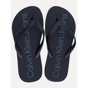 Imagem de Chinelo Calvin Klein Jeans Silk Blue Logo Básico Azul Marinho-Masculino