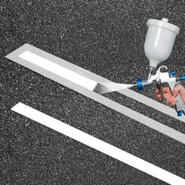 Imagem de Estêncil de linha de estacionamento de 10 x 272 cm: Estêncil de linha de silicone reutilizável para pintura de estacionamento, faixa e linha de marcação para letras ou números grandes