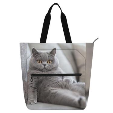 Imagem de Bolsa de lona para crianças e mulheres, trabalho, escola, com compartimento com zíper