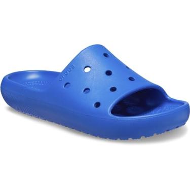 Imagem de Crocs Classic Slide V2 Blue Bolt Masculino 35, Feminino, 38, Médio