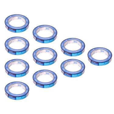 Imagem de Kit 10 Fita Crepe Imobiliária Fina 18mm x 50m Atlas Azul Pintura Profi