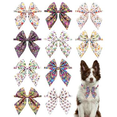 Imagem de PET SHOW Pacote com 10 gravatas borboleta para cães carnaval tamanho médio grande carnaval menina alpaca laço laço acessórios para festas de fim de ano