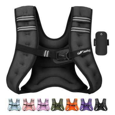 Imagem de Colete pesado feminino masculino de 6,8 kg com faixa refletiva, colete para treino, caminhada, treinamento de força, perda de peso, fitness, musculação, musculação, halterofilismo, preto