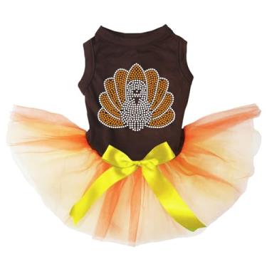 Imagem de Petitebella Vestido de cachorro com cara de peru (marrom/laranja, médio)