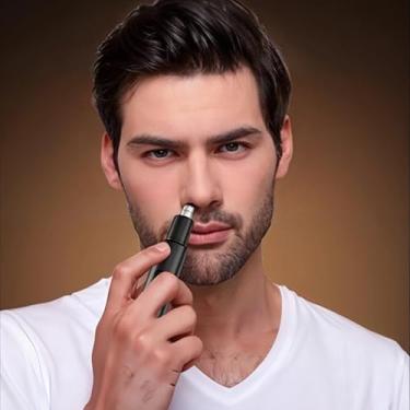 Imagem de Aparador de pelos de nariz lavável com proteção de segurança - Aparador compacto de 50 g de baixo ruído, 1 pilha AAA (não incluída)