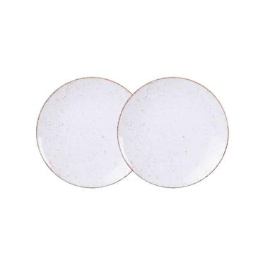 Imagem de Jogo de Pratos Sobremesa Rústico 2 Peças 21 cm Porcelana Decorada Tramontina