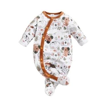 Imagem de Macacão De Pelúcia Para Bebê Menino Com Manga Longa 0-18 Meses Estampa