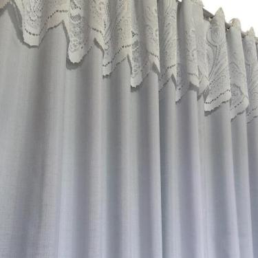Imagem de Cortina paris com renda 120x220 cor:branco - ALGOESTER, BRANCO