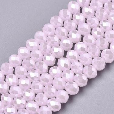 Imagem de 1050 peças de contas de vidro galvanizadas de 4 x 3 mm contas de jade imitação facetadas Rondelle contas espaçadoras soltas para pulseira de amizade faça você mesmo, brincos, colares, joias