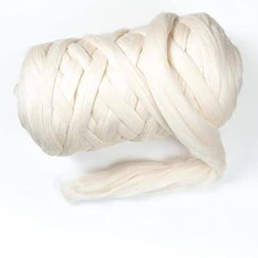 Imagem de Kondoos Lã natural a granel, 3,6 kg. Melhor lã para fiação, tricô de braço, feltragem, cobertores grossos e tapeçaria. Cores naturais, não tingidas. (Ecru, 3,6 kg)