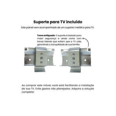 Imagem de Painel Suspenso Artely Matisse com Nicho e Prateleira, 160cm de Largura, para TVs Widescreen até 72” e Ultrawidescreen até 65”- Cinamomo/Off White