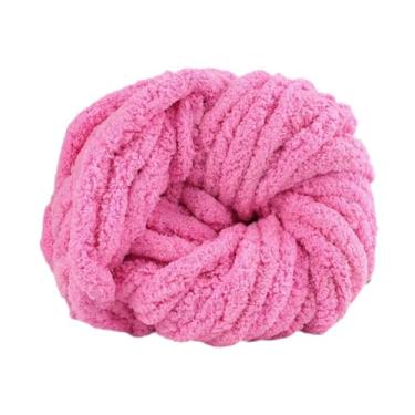 Imagem de Baoblaze Fio de chenille grosso para tricô, 2 cm (0,8 polegadas), fio para tricô manual para tapeçaria, tapetes, macramê e cachecóis, Rosa Violeta