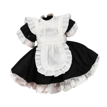 Imagem de simhoa Roupas para figuras de ação em escala 1/12, acessórios para fantasias de bonecas, uniforme de empregada doméstica, mini vestido fofo para bonecas de