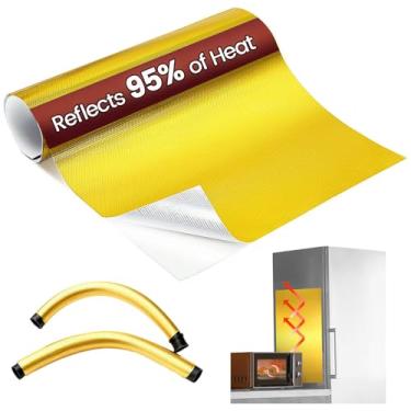 Imagem de O alumínio automotivo Heat Shield reflete 95% do calor radiante, protetor térmico de fogão de 30,5 cm x 61 cm para proteger a geladeira, envoltório de escudo térmico para escapamento, motocicleta