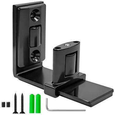 Imagem de Guia de piso inferior de porta de celeiro deslizante, design nivelado flexível em forma de U, guia de piso de montagem na parede com rolo ajustável (pacote com 1)