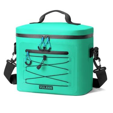 Imagem de Yuleee Bolsa térmica, 16 latas, macia, portátil, térmica, refrigeradora para almoço, caixa de gelo à prova de vazamento para praia, acampamento, viagem, piquenique, verde menta