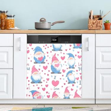 Imagem de ATTX Capa magnética para lava-louças Dia dos Namorados | Adesivo decorativo de eletrodomésticos de 58 x 66 cm para armários domésticos e eletrodomésticos #85