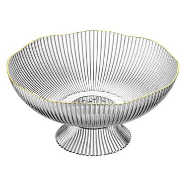 Imagem de ZJchao Tigela de Pedestal, Tigela de Frutas, Prato de Frutas Com Pés de Plástico Com Furo de Drenagem Base Destacável Sala de Estar Doméstica Mesa de Centro Prato de Exibição de Lanches (Transparente)