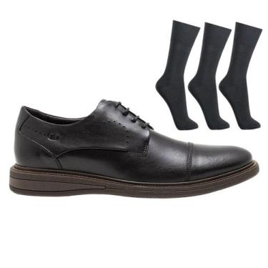 Imagem de Kit Sapato Democrata Metropolitan Bay Masculino + 3 Pares de Meias, Pr