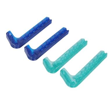 Imagem de Jiawu Protetores de Patins de Gelo, Protetores de Patins de Plástico Rígido Cortáveis, Capa de Lâmina de Skate para Patin de Hóquei 160-260 Mm, Presente de Hóquei (cor dupla) (Verde)