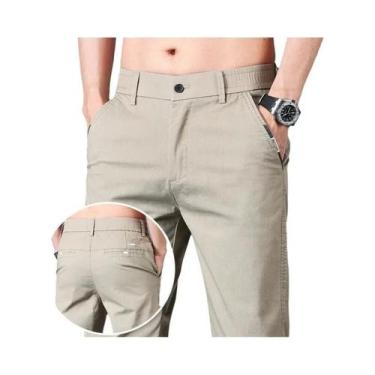 Imagem de Calças Casuais Slim Fit Masculinas Primavera Verão Moda Coreana Algodã