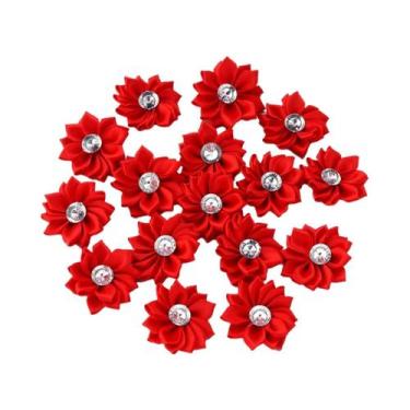 Imagem de Mini Strass De 40mm 20pcs DIY Flores De Fita De Cetim Acessórios De De