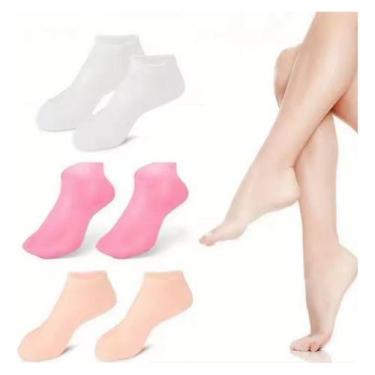 Imagem de Meias De Silicone Gel Hidratação Pés Esfoliantes Saúde - Novo Século