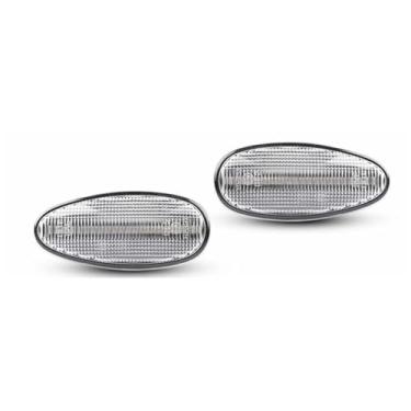 Imagem de RselectMet 2 peças de luz LED âmbar marcador lateral para Mitsubishi Outlander Lancer EVO I-Miev luzes indicadoras de seta para para-lama substituir lâmpada de marcador lateral OEM lente transparente