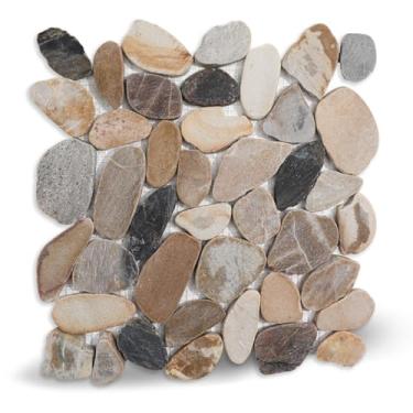 Imagem de Adolif Azulejo de mosaico de pedra fatiada marrom, 30,5 cm x 30,5 cm para banheiro, cozinha, chuveiro, pisos, decoração de parede e áreas externas, pacote com 5