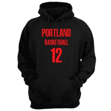 Imagem de Blusa Moletom Capuz Basquete Portland Basketball número 12 - Loja Clic