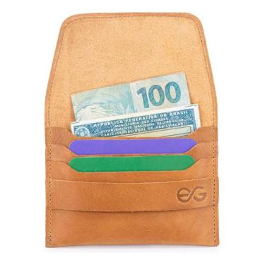 Imagem de Carteira Masculina Slim Couro Legítimo Porta Cartao Cartões/cnh/cédula