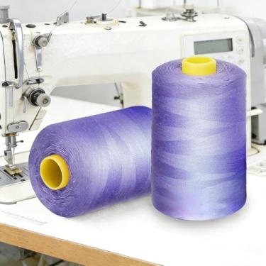 Imagem de 1 pacote de cones de linha de costura multiuso (8000 jardas cada) de carretéis de linha de poliéster de alta resistência para costura, acolchoamento, máquinas Serger, overlock, Merrow e bordado à mão